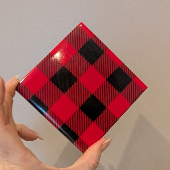 Red and Black Plaid Coasters - Picture 3 of 4